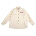 Washed cotton brushed two-color thick twill fabric contrasting shirt