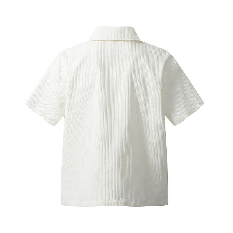 Texture shirt zipper shirt