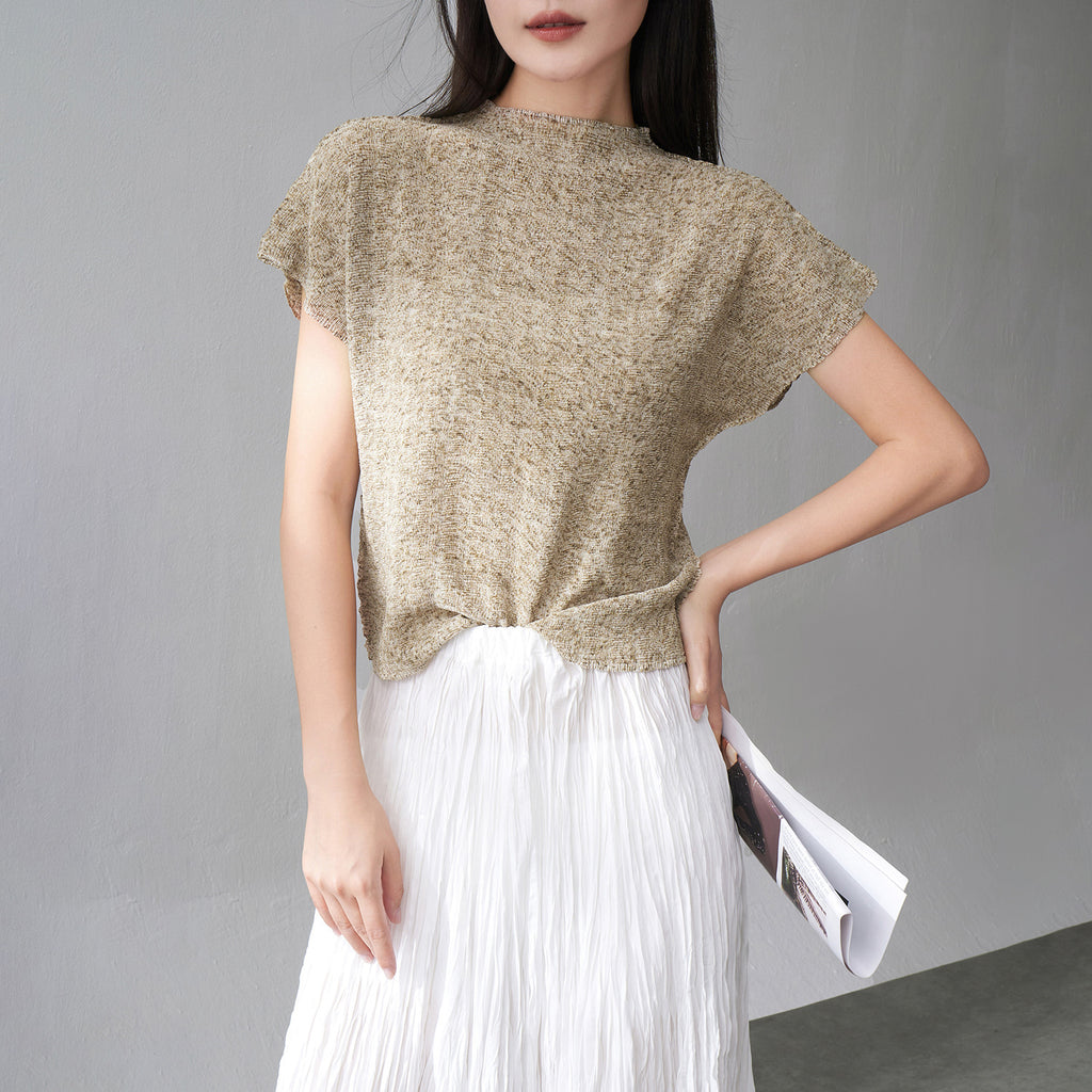 High elasticity round neck T-shirt for women