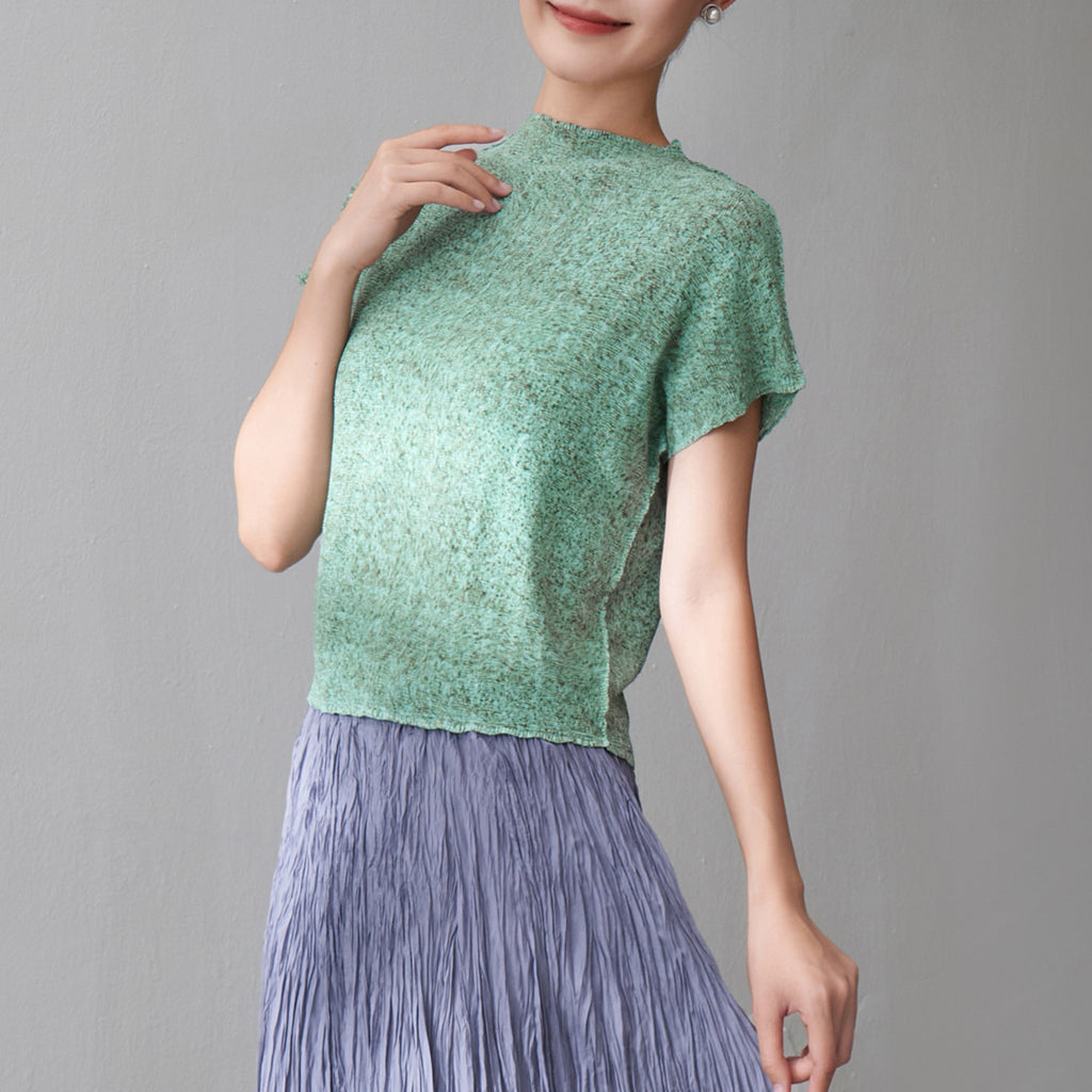 High elasticity round neck T-shirt for women
