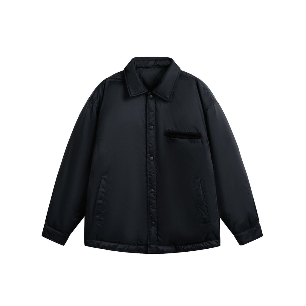 Lightweight Color-blocked Shirt-style White Duck Down Down Jacket Coat