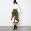 Gentle Style Autumn Two-Piece Suit Pure Color Simple Long Shirt Skirt + Army Green Wrap Skirt