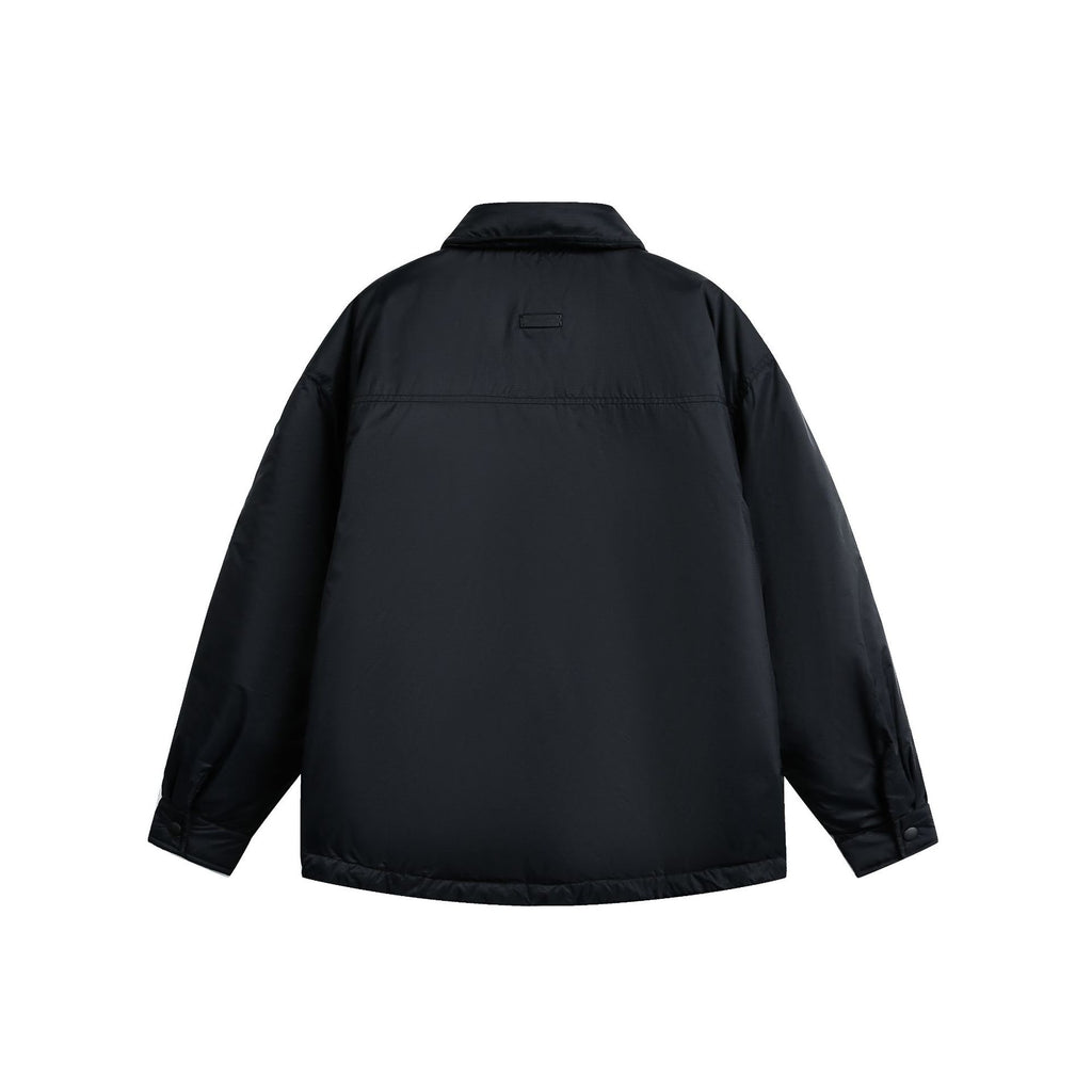 Lightweight Color-blocked Shirt-style White Duck Down Down Jacket Coat