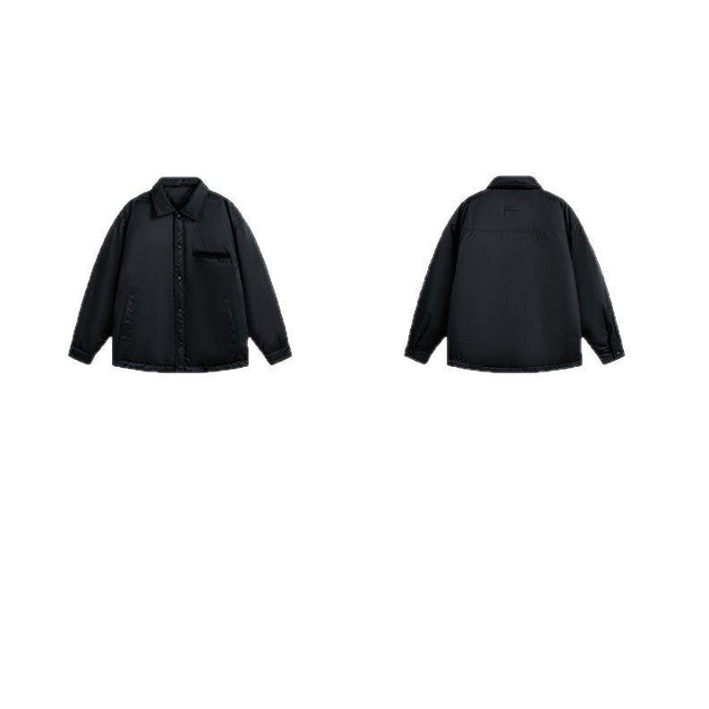 Lightweight Color-blocked Shirt-style White Duck Down Down Jacket Coat