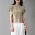 High elasticity round neck T-shirt for women