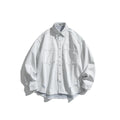 Ripped Washed Workwear Casual Long Sleeve Denim Shirt